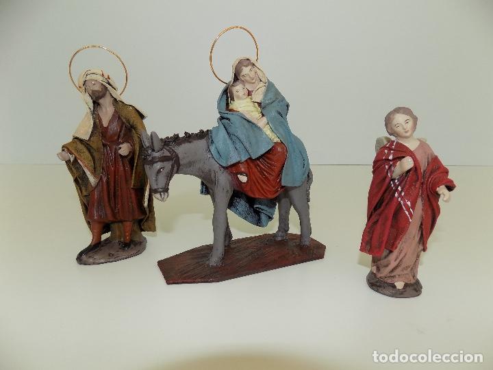 Figurines pour Cr&egrave;ches de No&euml;l: Representaci&oacute;n La Huida- Belen. Marca Artesania Serrano. Original a&ntilde;os 1980/90. Nuevo!