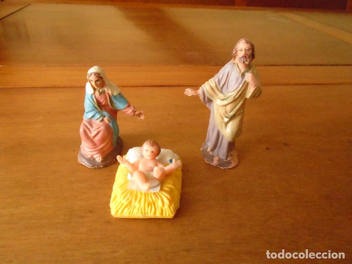 Figuras de Pres&eacute;pios: LOTE DE ANTIGUAS FIGURAS DE BEL&Eacute;N EN PL&Aacute;STICO O GOMA: NACIMIENTO