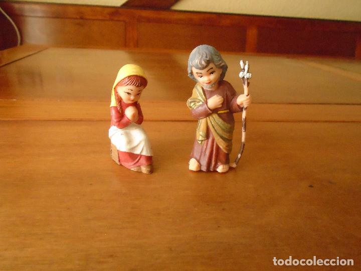 Figuras de Pres&eacute;pios: LOTE DE ANTIGUAS FIGURAS DE BEL&Eacute;N EN PL&Aacute;STICO O GOMA: SAN JOS&Eacute; Y LA VIRGEN MAR&Iacute;A