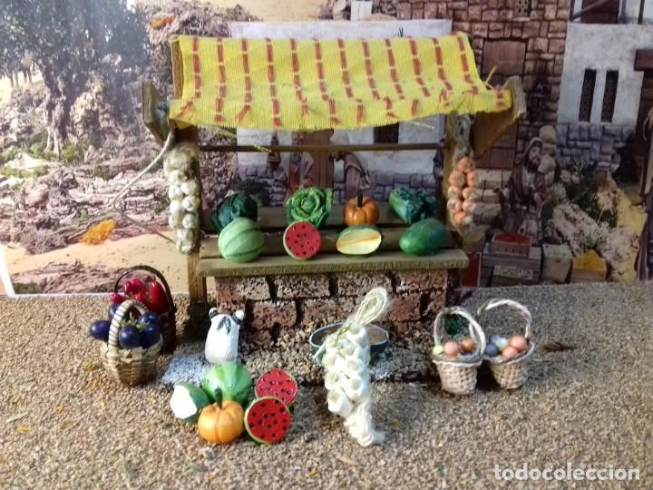 Figuras de Bel&eacute;n: Puesto mercado frutas. Figuras Belen