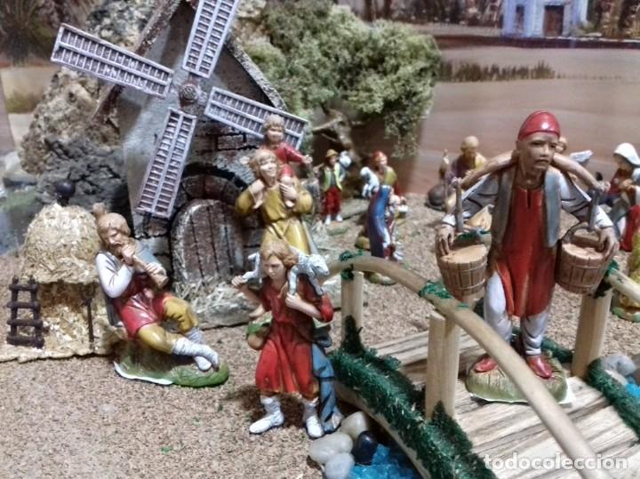 Figuren f&uuml;r Weihnachtskrippen: Conjunto 7 pastores 10cms Moranduzzo. Figuras Belen
