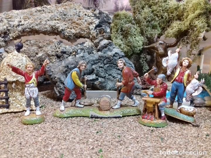Figuren f&uuml;r Weihnachtskrippen: Conjunto 4 figuras Oficios Moranduzzo. Figuras Belen