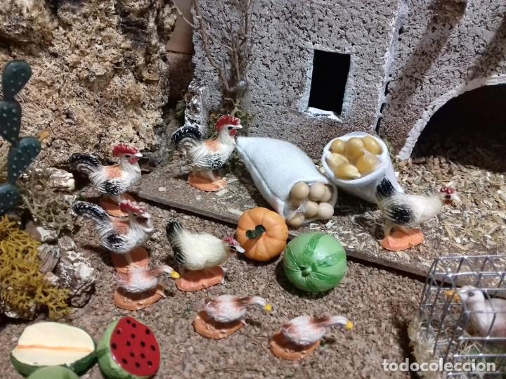 Figuras de Bel&eacute;n: Conjunto 8 Animales Gallos y patos.Figuras Belen