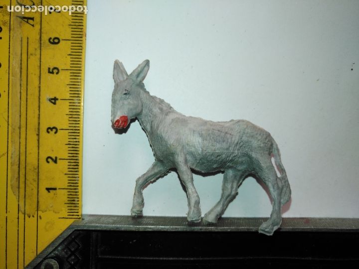 Figuren f&uuml;r Weihnachtskrippen: ANTIGUA FIGURA DE PORTAL DE BELEN PLASTICO DURO HAGA SU OFERTA - ANIMALES GRANJA BURRO