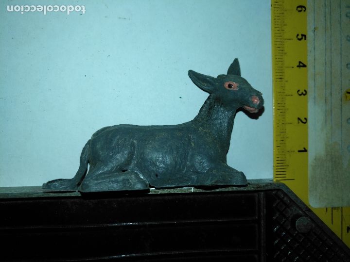 Figuren f&uuml;r Weihnachtskrippen: OFERTAS POR LOTES GRANDES - ANTIGUA FIGURA DE BELEN PLASTICO DURO A&Ntilde;OS 70 - ANIMAL MULA O BUEY