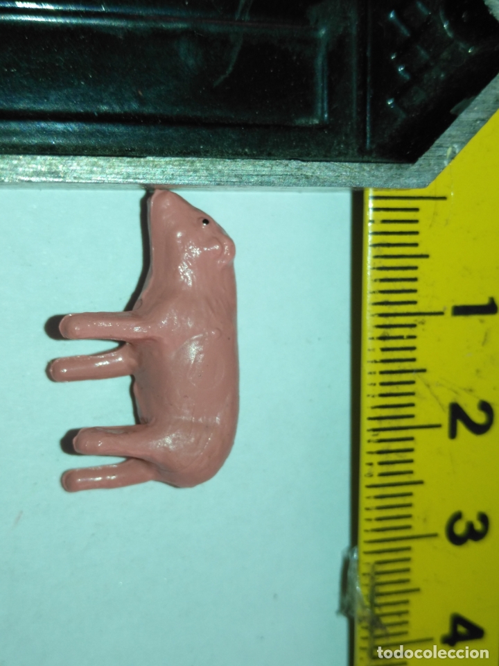 Figuren f&uuml;r Weihnachtskrippen: Figura portal de belen nacimiento plastico duro pvc cabezon animales granja cerdo cochino