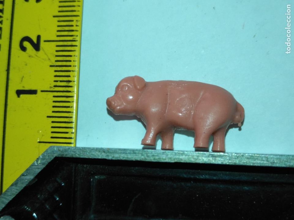 Statuine di Presepe: Figura portal de belen nacimiento plastico duro pvc cabezon animales granja cerdo cochino