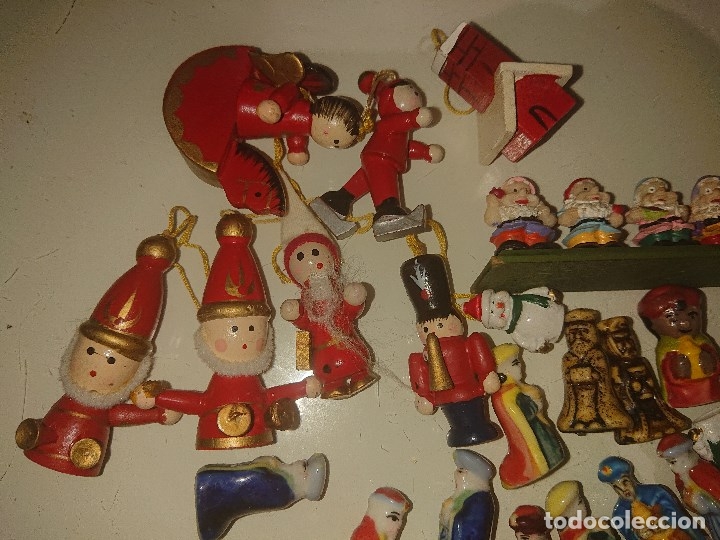 Figuras de Pres&eacute;pios: Lote de figuras y fuguritas navide&ntilde;as en distintos materiales, LEER DESCRIPCION