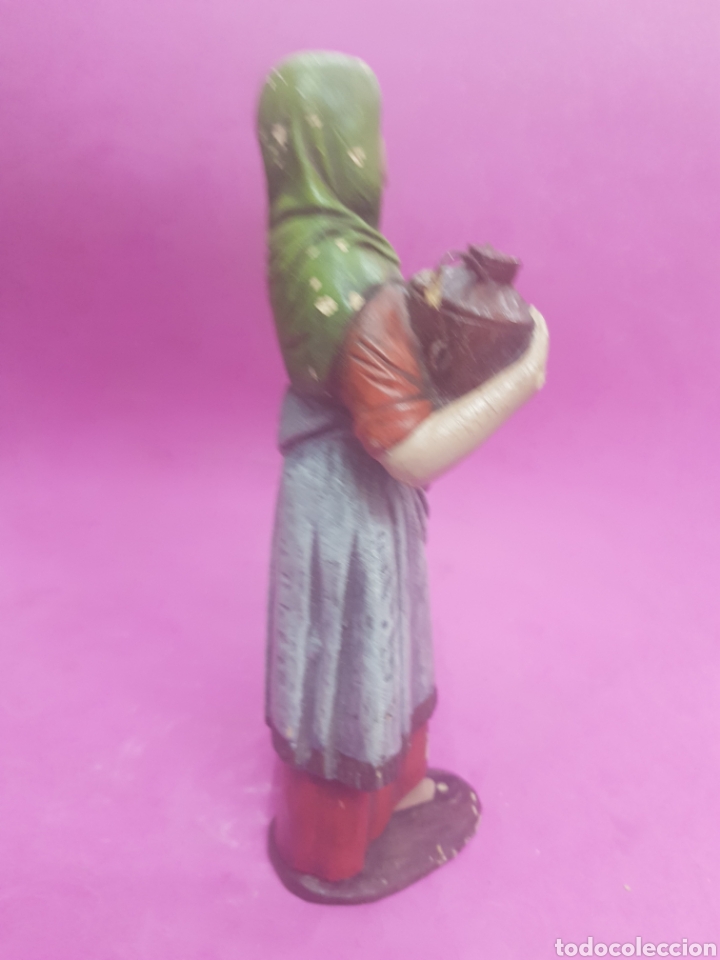 Figuras de Belén: Figura de Belen , Serrano ,pastora con cántaro, antigua - Foto 4 - 219288443