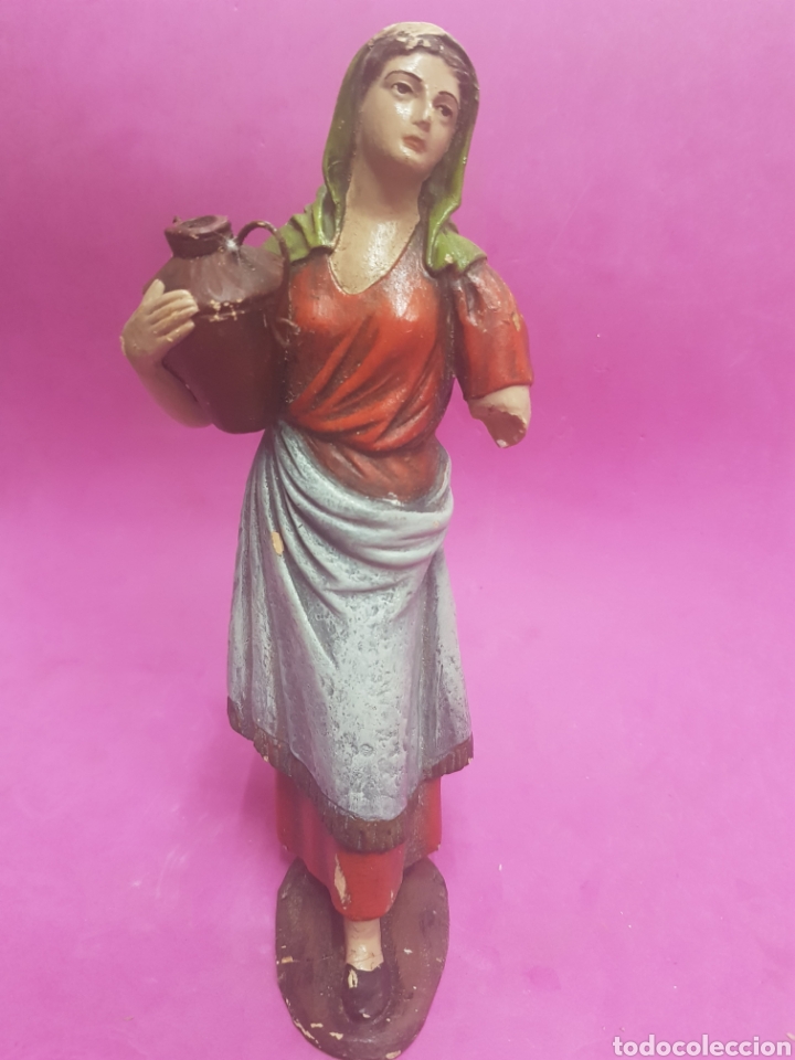 Figuras de Belén: Figura de Belen , Serrano ,pastora con cántaro, antigua - Foto 1 - 219288443