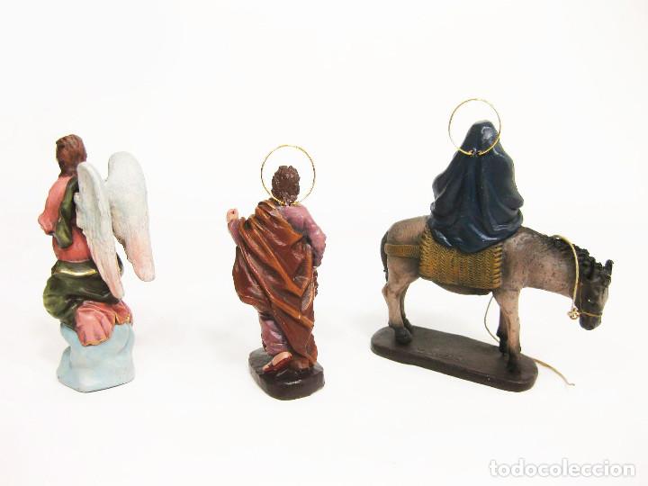 Figuras de Belén: Figura de barro para nacimiento de 12 cm. Huida a Egipto. M. Nicolás, Murcia. - Foto 4 - 220879537