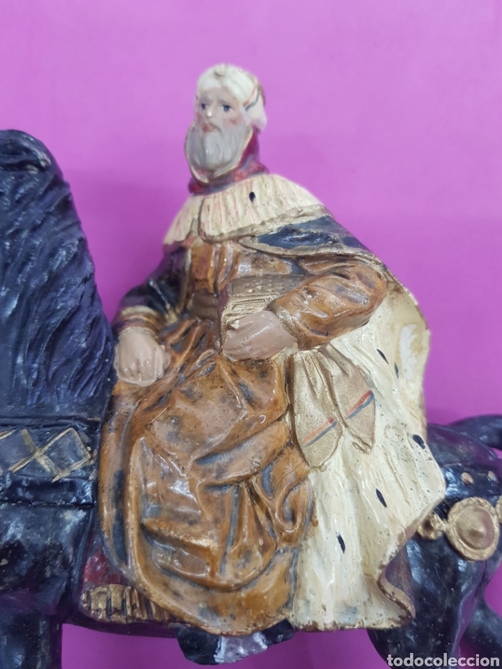 Figuras de Bel&eacute;n: Rey Mago a caballo antiguo - Foto 2