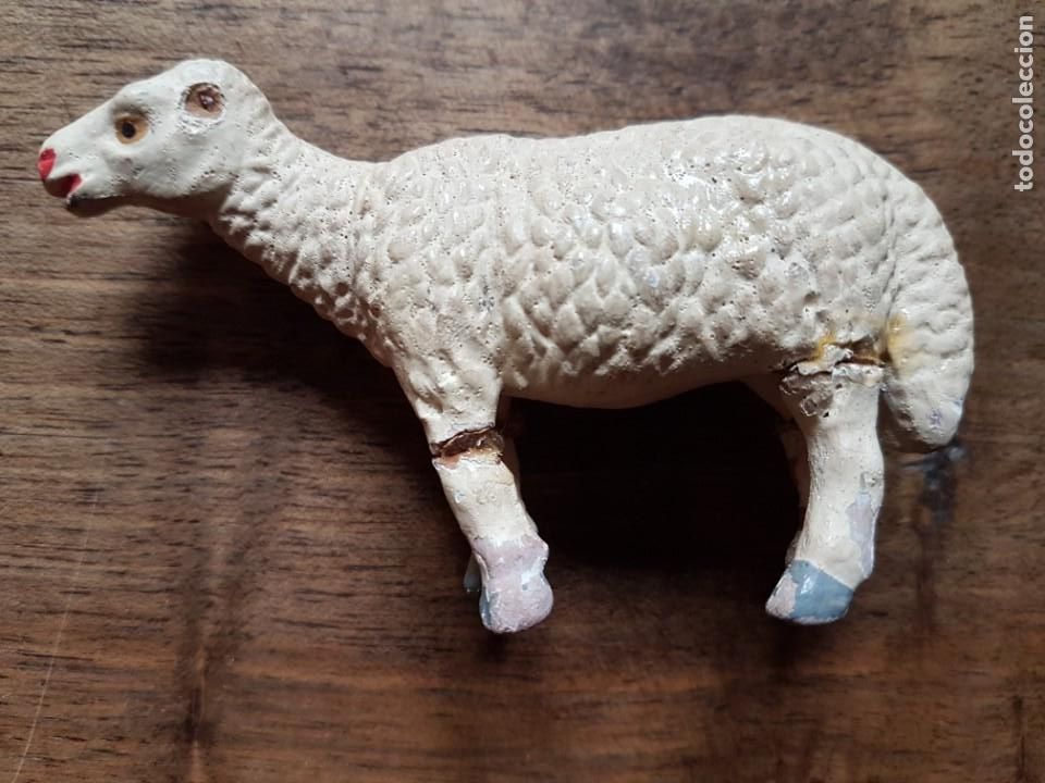 Figurines pour Cr&egrave;ches de No&euml;l: Antigua Figura terracota portal Belen oveja