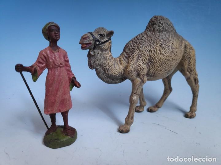 Figuras de Bel&eacute;n: Beduino con dromedario lineol/elastolin 1930 - Foto 1
