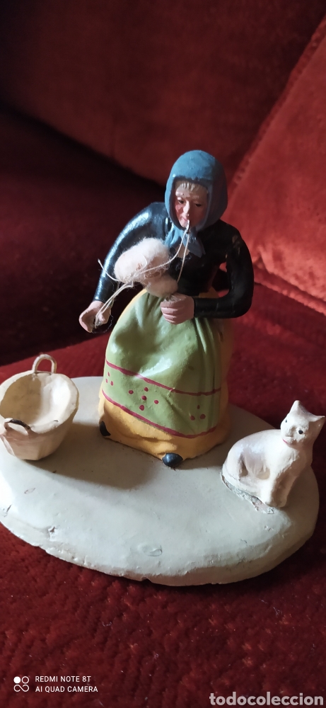 Figuras de Bel&eacute;n: Terracota pastora hilandera - Foto 1