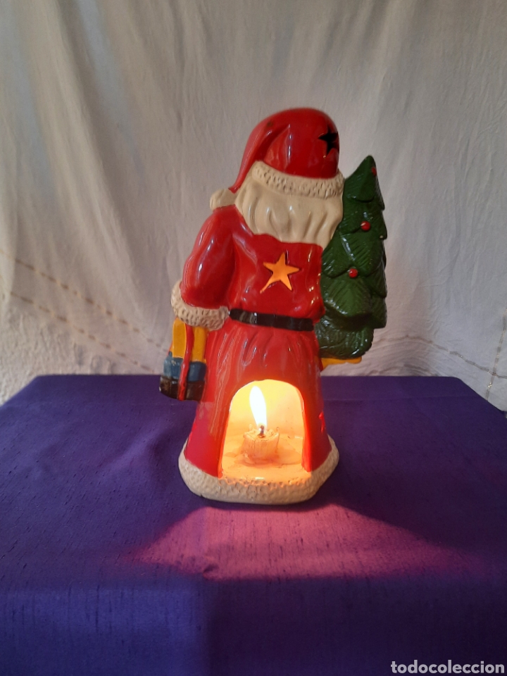 Figurines pour Cr&egrave;ches de No&euml;l: Figura Pap&aacute; Noel portavelas.