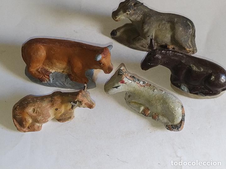Figurines pour Cr&egrave;ches de No&euml;l: 5 figuras bel&eacute;n terracota de mula y buey