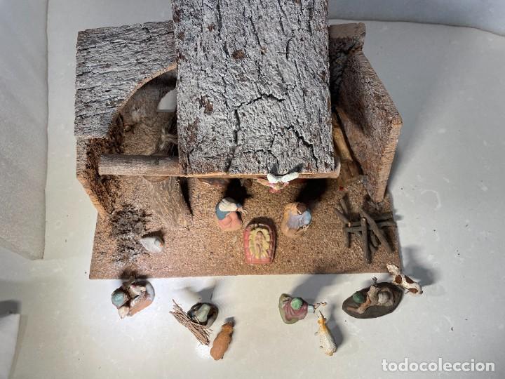 Figuras de Belén: Belen - Antiguas figuras de terracota y manos de plomo - Altura San Jose 6 cm - Foto 7 - 302856943