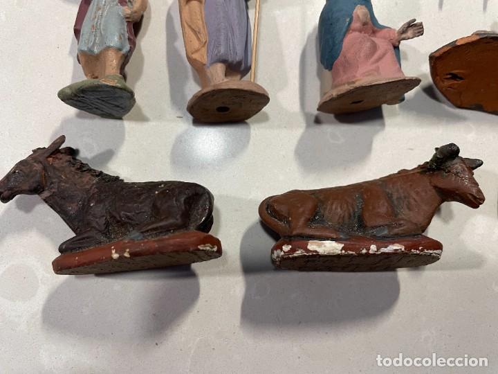 Figuras de Belén: Belen - Antiguas figuras de terracota y manos de plomo - Altura San Jose 6 cm - Foto 15 - 302856943