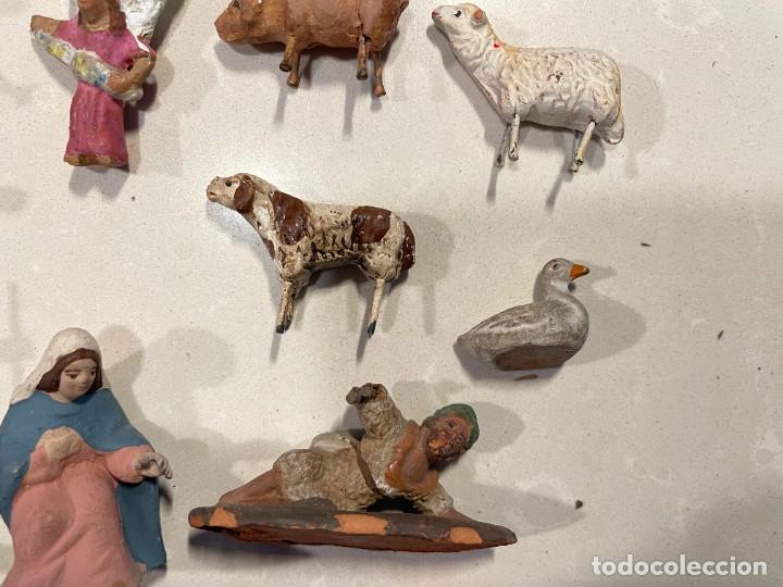 Figuras de Belén: Belen - Antiguas figuras de terracota y manos de plomo - Altura San Jose 6 cm - Foto 16 - 302856943