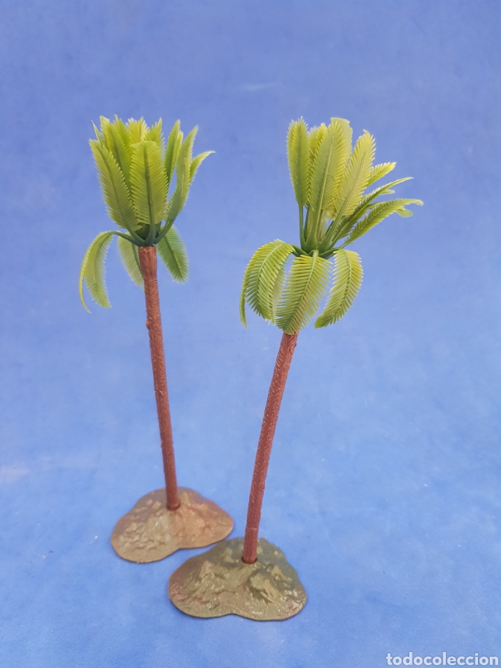 Statuine di Presepe: Lote 2 palmeras de plastico, belen a&ntilde;os 1970