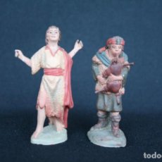 Figuras de Belén: 2 FIGURAS , DE BELEN O PESEBRE, EN TERRACOTA, A. COMPTE. Lote 347398148
