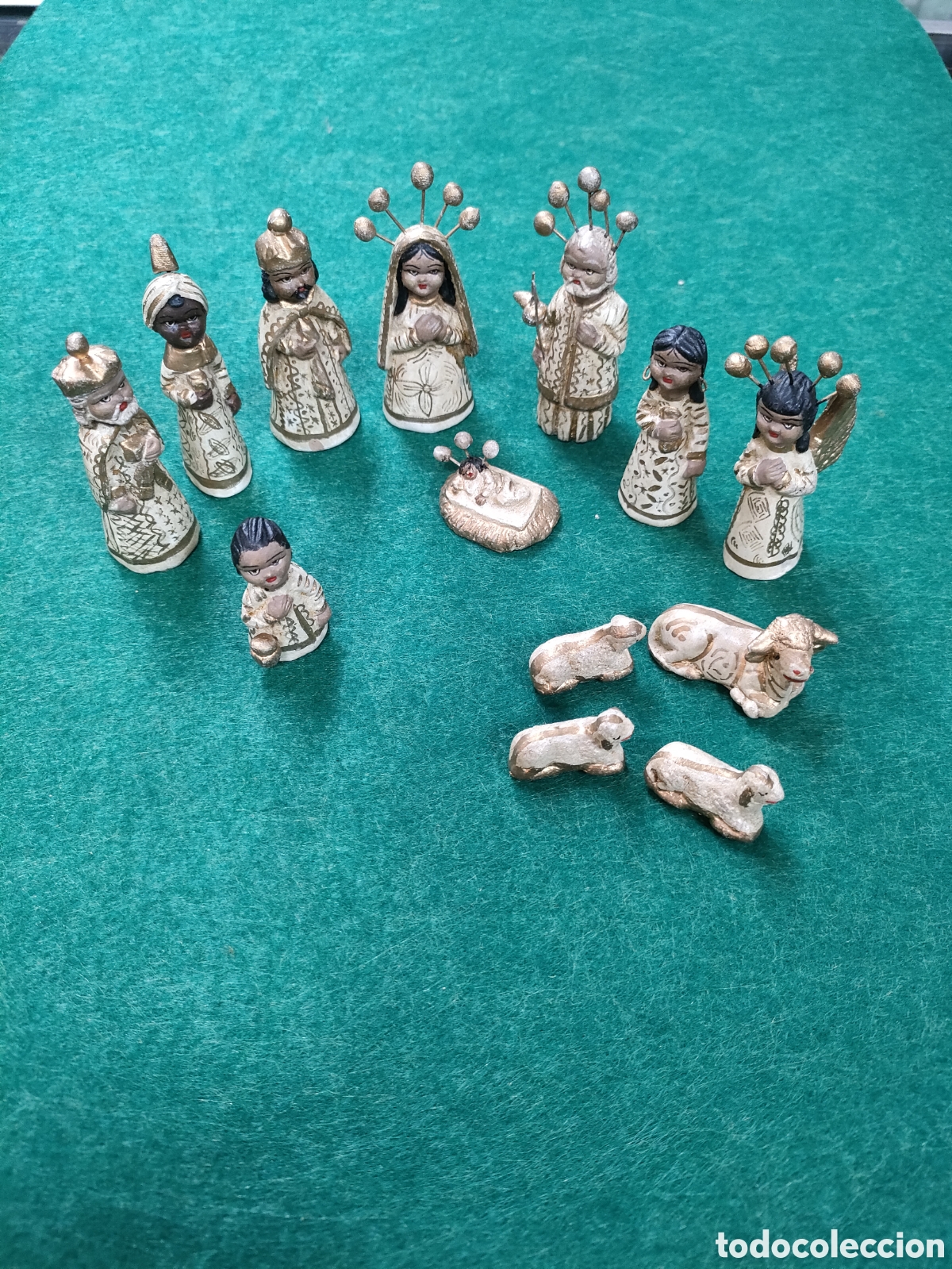 Figuren f&uuml;r Weihnachtskrippen: Nacimiento belen pesebre figuras antiguas mini Terracota, Mejicano. Tonala