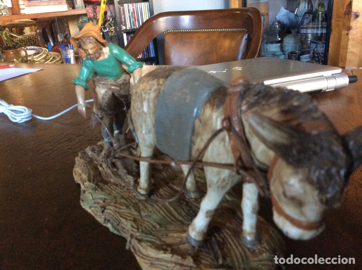 Figuras de Bel&eacute;n: Pastor con burro arando - Foto 3