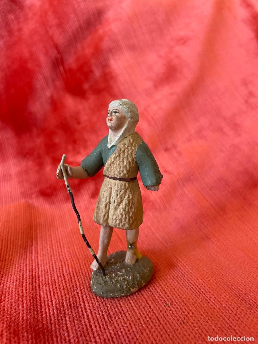 Figures of Bethlehem: ANTIGUA FIGURA DE BEL&Eacute;N.PASTOR CON BACULO. CIRCA 1940