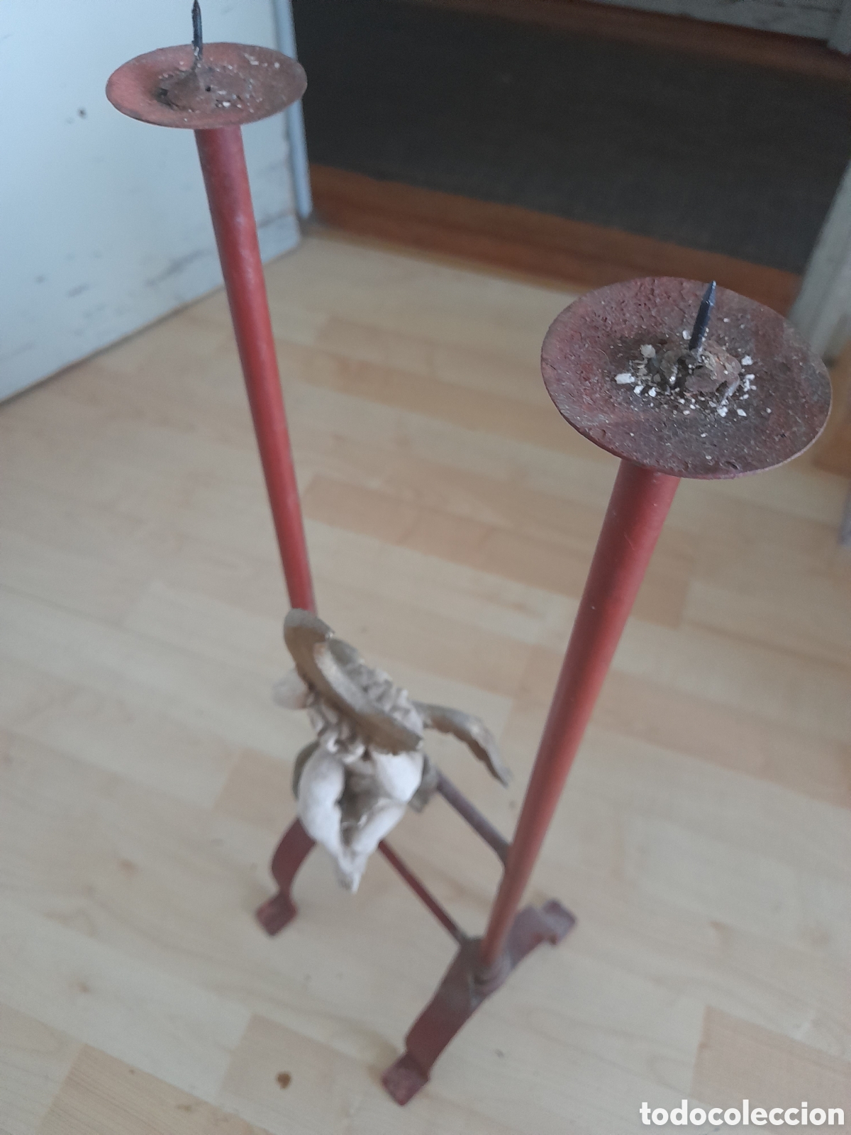 Figuras de Bel&eacute;n: Candelabro , portavelas con angel - Foto 4