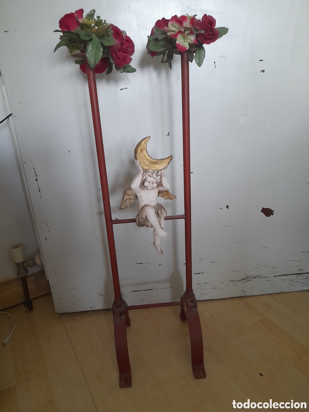 Figuras de Bel&eacute;n: Candelabro , portavelas con angel - Foto 1