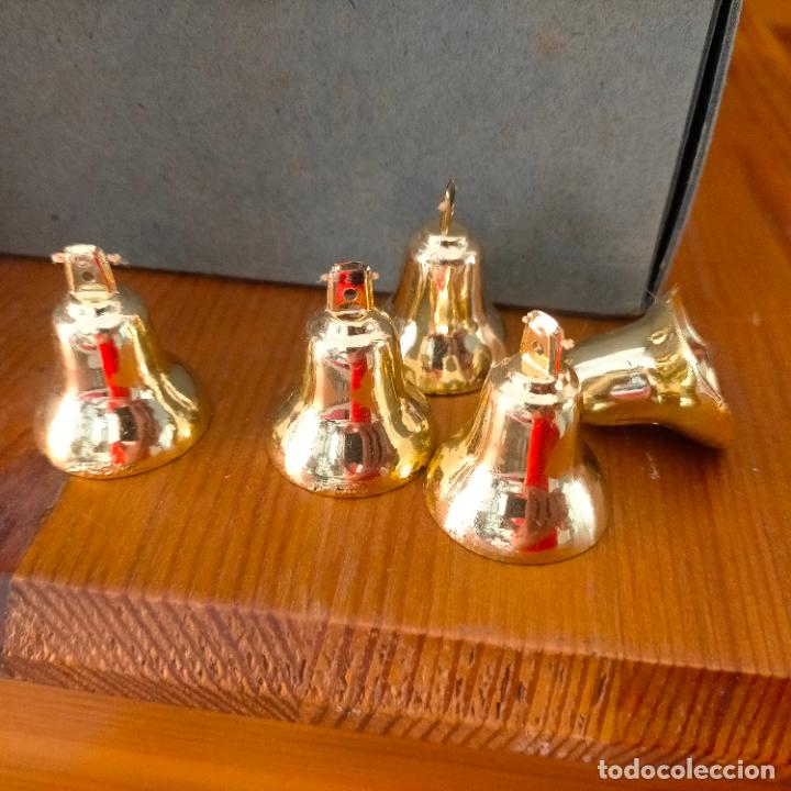 Figuren f&uuml;r Weihnachtskrippen: 5 CAMPANAS DORADAS DE NAVIDAD DECORACION NAVIDE&Ntilde;A PARA ARBOL O PORTAL DE BELEN