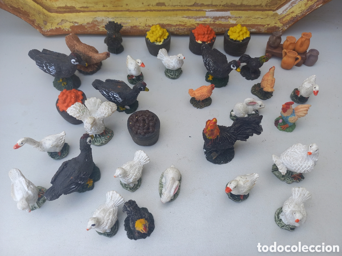 Figurines pour Cr&egrave;ches de No&euml;l: Lote de animales resina para Belen Nacimiento