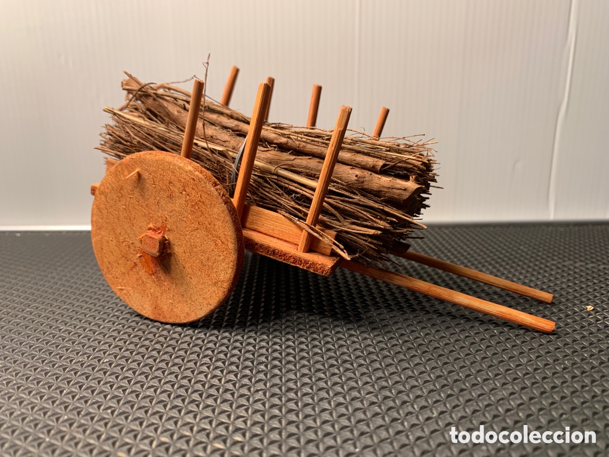 carro carga paja en madera para pesebre. belén. - Compra venta en  todocoleccion