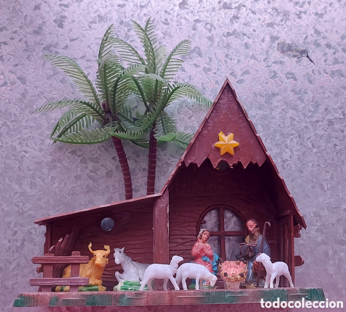 Figuren f&uuml;r Weihnachtskrippen: Portal de Belen con Nacimiento a&ntilde;os 70-80