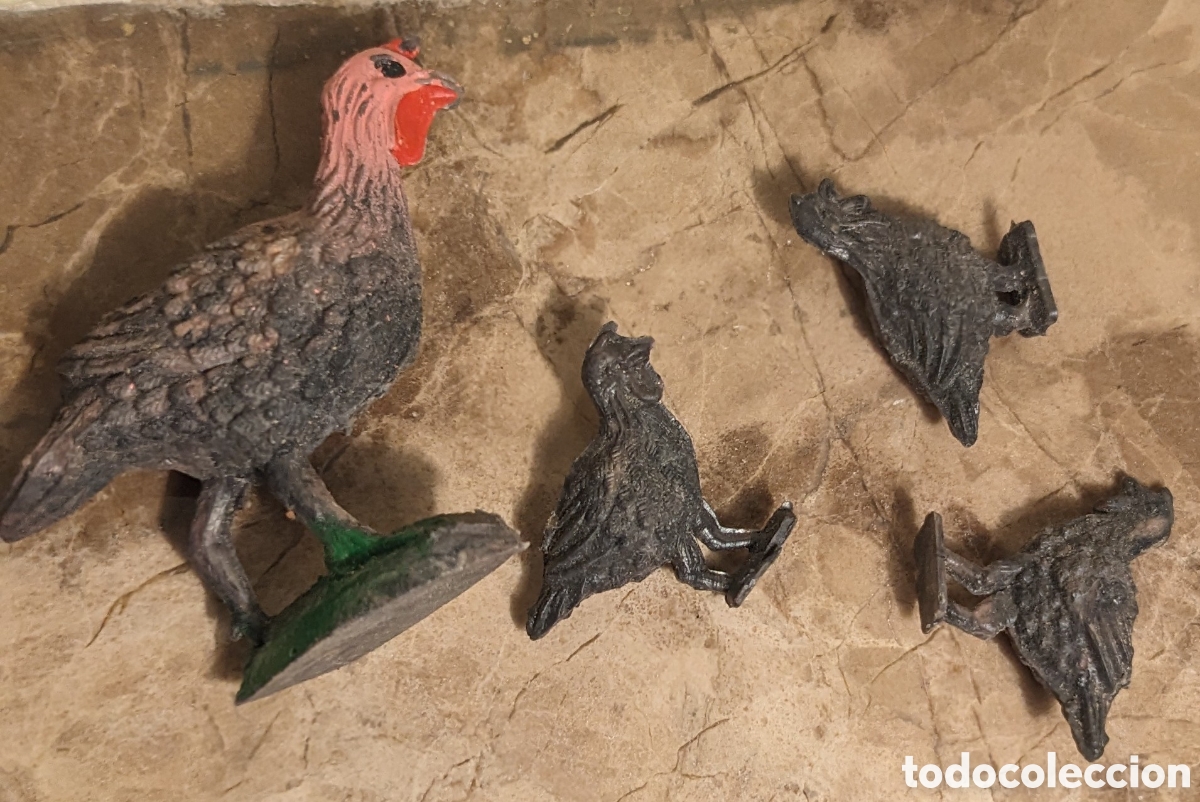 Figuras de Pres&eacute;pios: ANTIGUAS FIGURA BEL&Eacute;N NACIMIENTO familia pavos 7 cm PECH OLIVER PUIG MIRETE A&Ntilde;Os 70