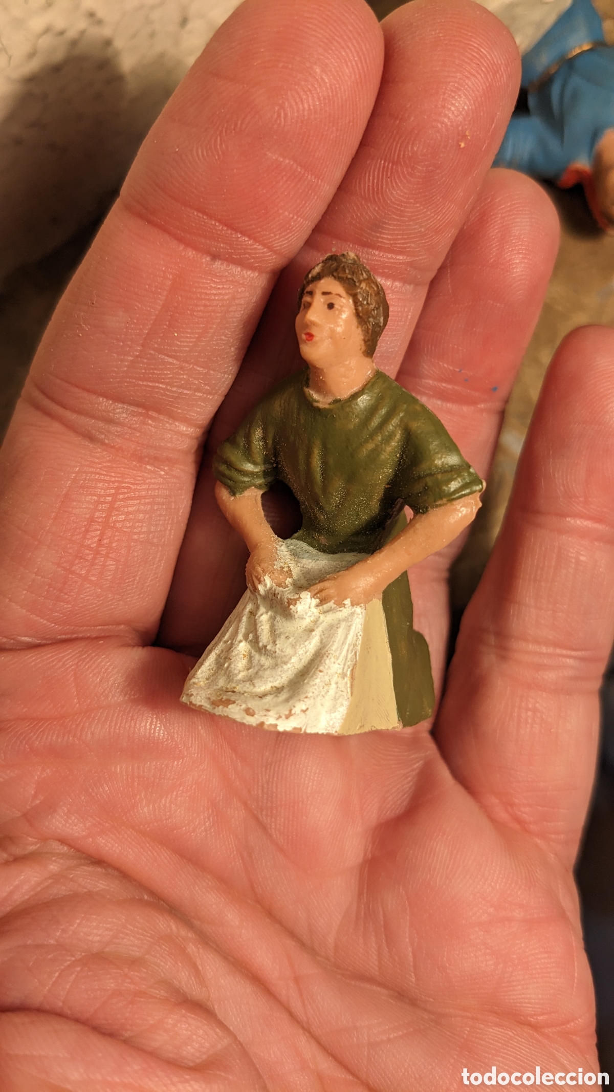 Figuras de Pres&eacute;pios: ANTIGUAS FIGURA BEL&Eacute;N NACIMIENTO lavandera para 7 cm PECH OLIVER PUIG MIRETE A&Ntilde;Os 70