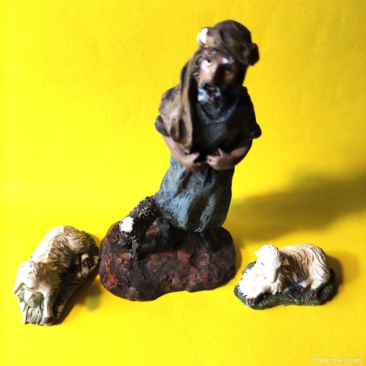 Figuras de Bel&eacute;n: FIGURAS DE BELEN . PASTOR CON CORDEROS - Foto 1