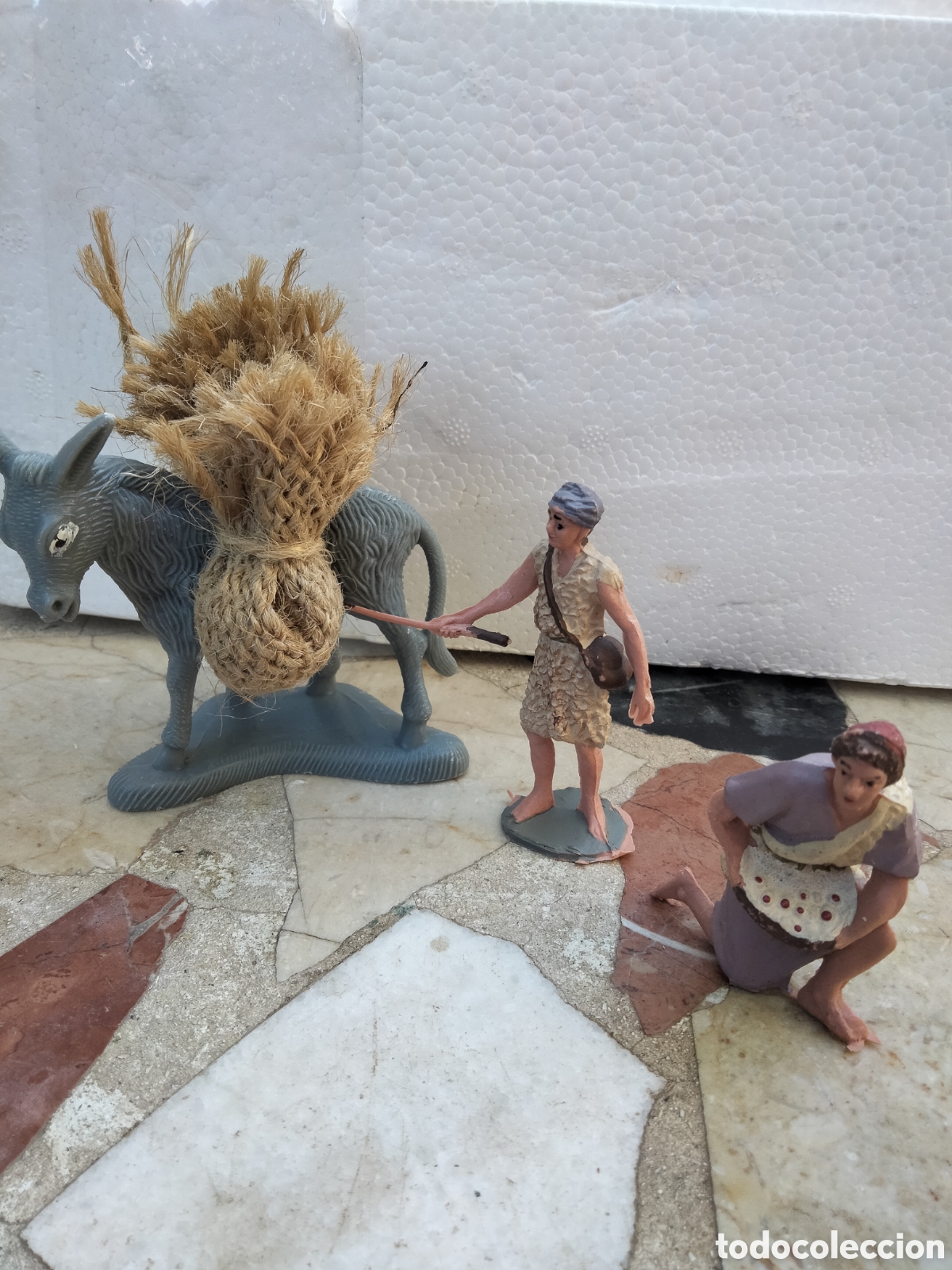 Statuine di Presepe: Burro y figuras bel&eacute;n pl&aacute;stico burrita burra Jecsan? Nacimiento a&ntilde;os 60