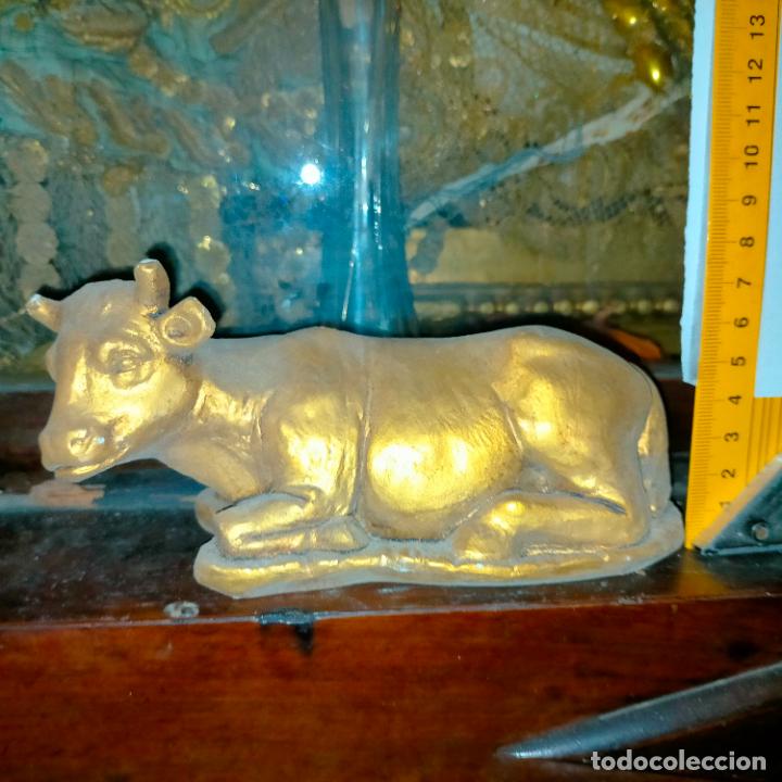 Statuine di Presepe: Navidad Antigua figura para portal de Bel&eacute;n yeso. Mula o buey ruido supongo que la gente estar&aacute; igua