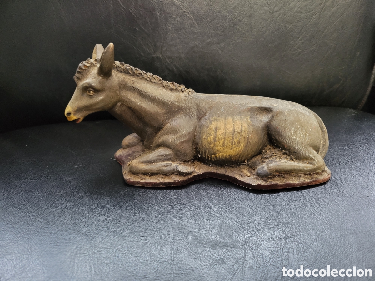 Figurines pour Cr&egrave;ches de No&euml;l: Figura asno portal de belen antigua