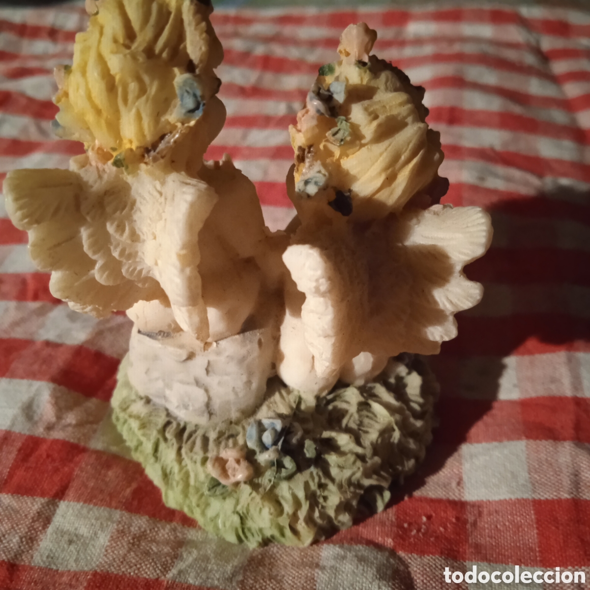 Figuras de Bel&eacute;n: Pareja de querubines,7 cm, marmolina - Foto 2