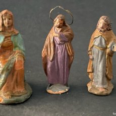 Figuras de Belén: LOTE 3 FIGURAS DE BELEN O PESSEBRE EN BARRO O TERRACOTA - VIRGEN MARÍA Y 2 SAN JOSÉ