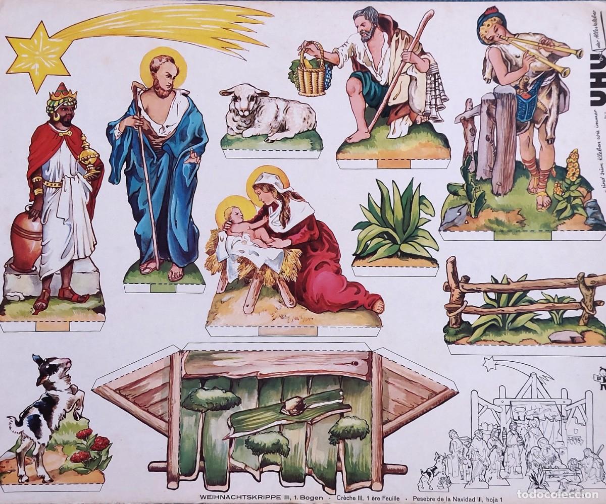 Figuras de Bel&eacute;n: ANTIGUO (BEL&Eacute;N RECORTABLE ALEM&Aacute;N d&eacute;cada de los 60 - Foto 2