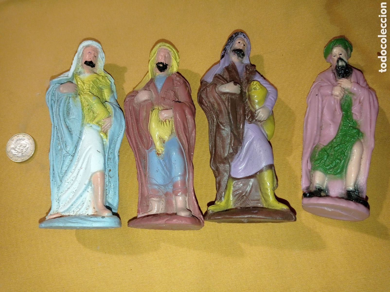 Figurines pour Cr&egrave;ches de No&euml;l: FIGURAS DE BELEN GOMA PECH,ANTIGUAS PINTADAS A MANO, 13 CM ALTURA