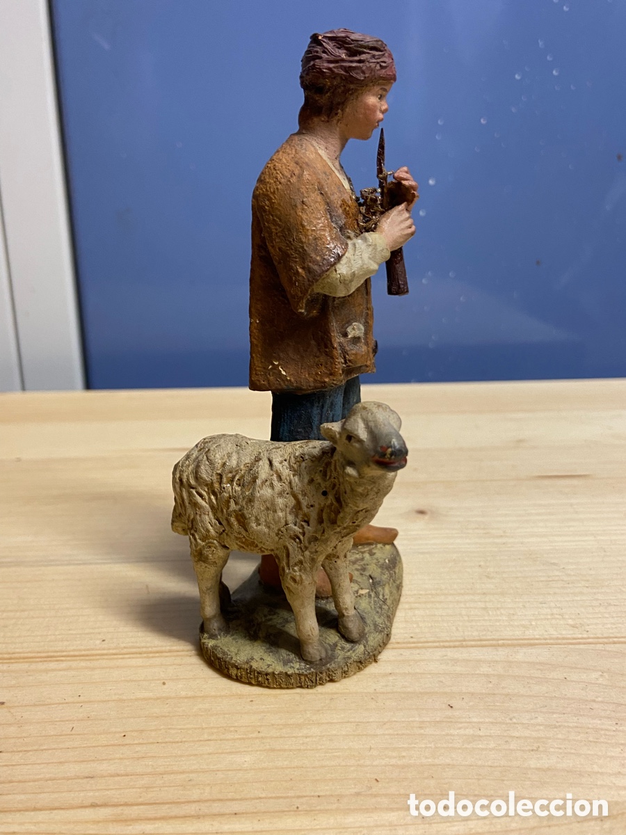 Figuras de Bel&eacute;n: Bel&eacute;n Olot pastor tocando la flauta - Foto 3