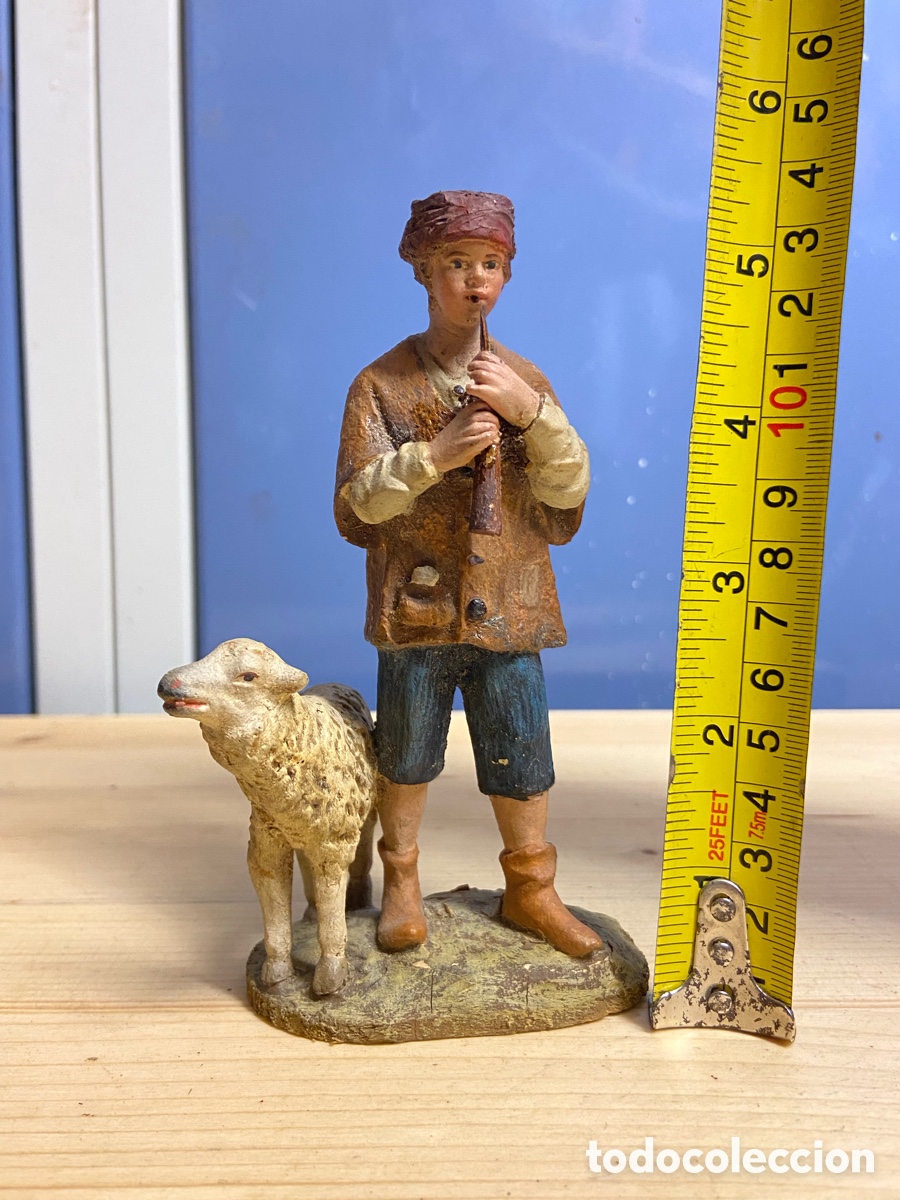 Figuras de Bel&eacute;n: Bel&eacute;n Olot pastor tocando la flauta - Foto 1