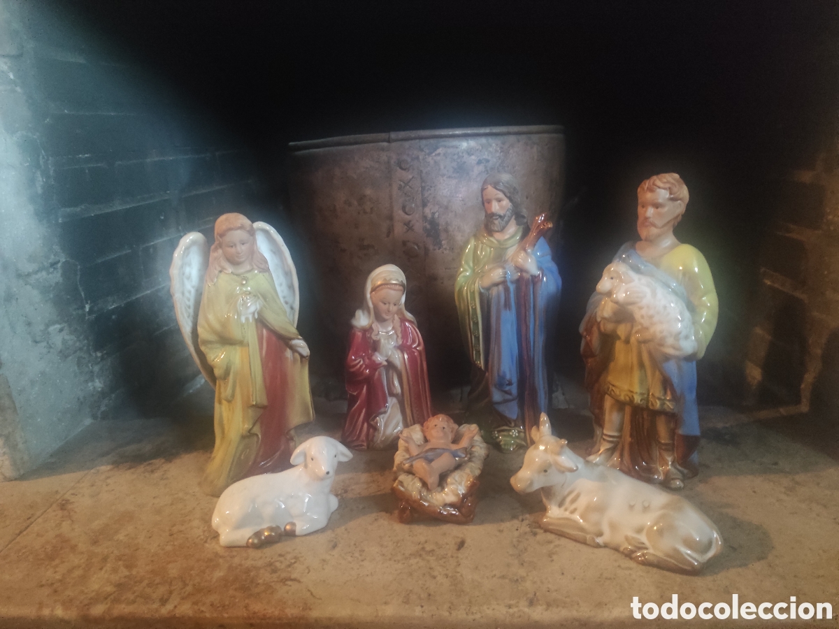 Figurines pour Cr&egrave;ches de No&euml;l: Nacimiento bel&eacute;n de cer&aacute;mica de Manises