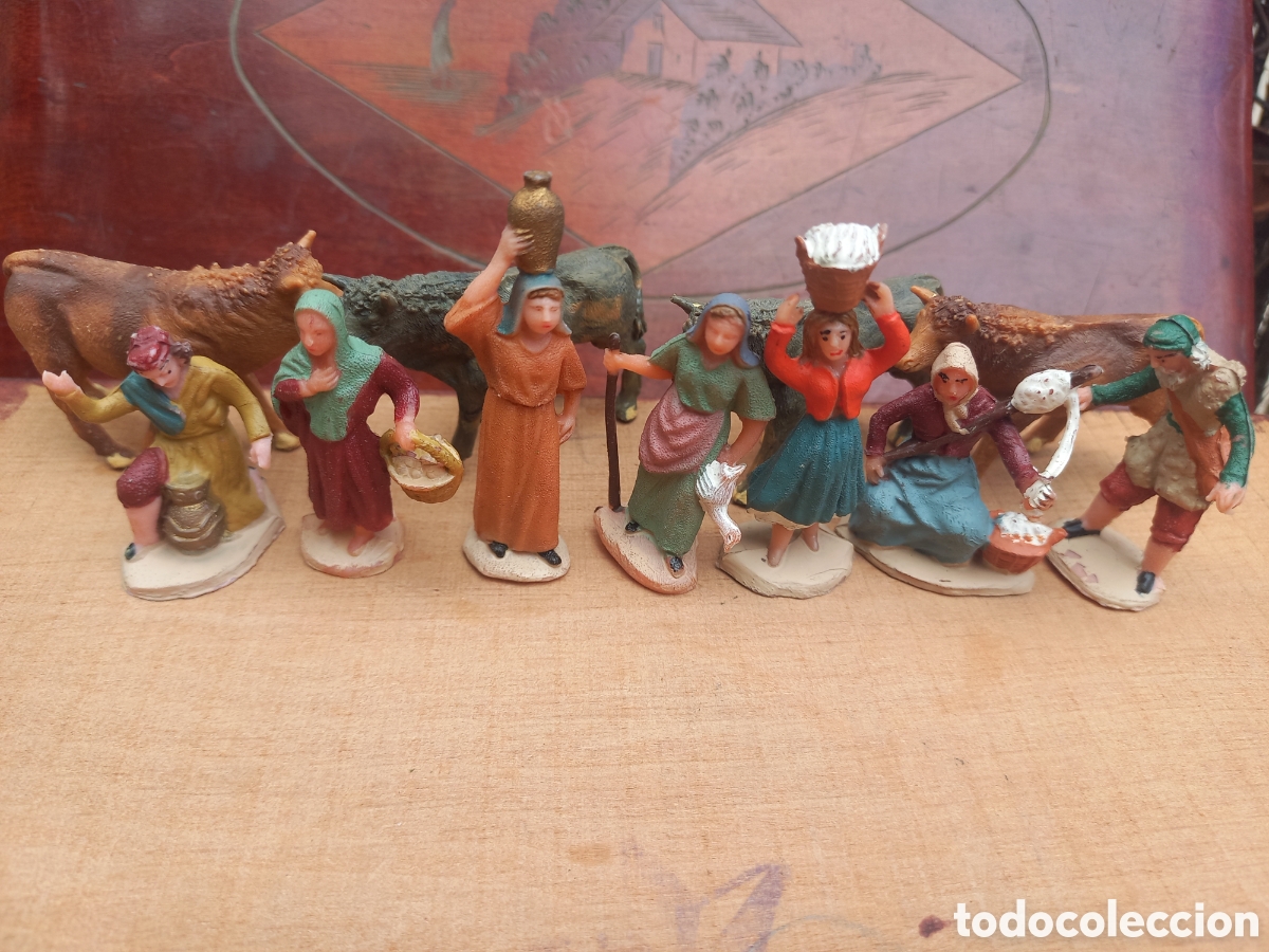 Figuras de Bel&eacute;n: Lote de Figuras pl&aacute;stico Belen peque&ntilde;o tama&ntilde;o Nacimiento Navidad