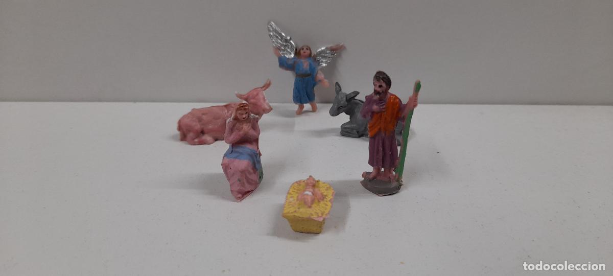 Figuren f&uuml;r Weihnachtskrippen: ANTIGUO NACIMIENTO EN MINIATURA . FIGURAS REALIZADAS EN PLASTICO . MADE IN SPAIN . A&Ntilde;OS 60 / 70